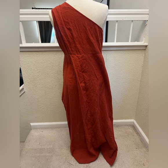 Burnt Orange One-Shoulder Dress Size 2X - Picture 4 of 5